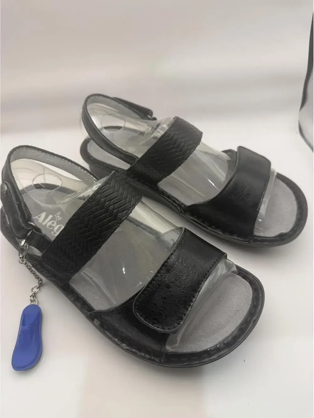 Alegria Black Leather Women's Sandals with Adjustable Straps Size 5 Eu 35